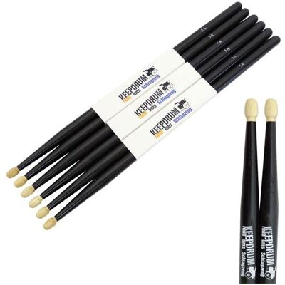 keepdrum 5AB Black Hickory Drumsticks Schwarz 3 Paar (Schlagzeug), Drumsticks + Schlägel, Schwarz keepdrum 5AB Black Hickory Drumsticks Schwarz 3 Paar (Schlagzeug), Drumsticks + Schlägel, Schwarz