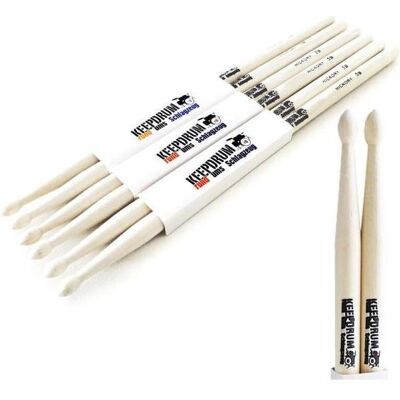keepdrum 5B Hickory Drumsticks 3 Paar (Schlagzeug), Drumsticks + Schlägel, Braun keepdrum 5B Hickory Drumsticks 3 Paar (Schlagzeug), Drumsticks + Schlägel, Braun