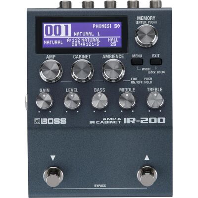 Boss (Electronics) IR-200 Amp & IR Cabinet (Bass, Gitarre), Effektpedal, Schwarz Boss (Electronics) IR-200 Amp & IR Cabinet (Bass, Gitarre), Effektpedal, Schwarz
