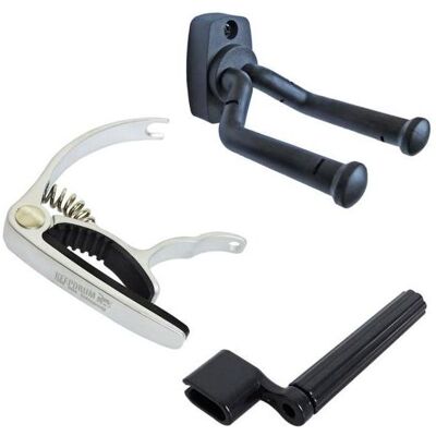 keepdrum Gitarren-Zubehör-Set, Gitarre Zubehör, Schwarz, Silber keepdrum Gitarren-Zubehör-Set, Gitarre Zubehör, Schwarz, Silber