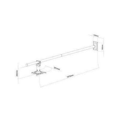ART P-106B Wandhalterung - 100-200cm verstellbar - Projektorhalterung ART P-106B Wandhalterung - 100-200cm verstellbar - Projektorhalterung