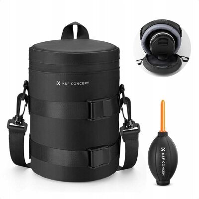 K&F Concept Pokrowiec Futerał Etui Na Obiektyw Lens Wodoodporny 19x12cm + Gruszka K&f / Rozmiar L / Kf13.202, Kameratasche, Schwarz K&F Concept Pokrowiec Futerał Etui Na Obiektyw Lens Wodoodporny 19x12cm + Gruszka K&f / Rozmiar L / Kf13.202, Kameratasche, Schwarz