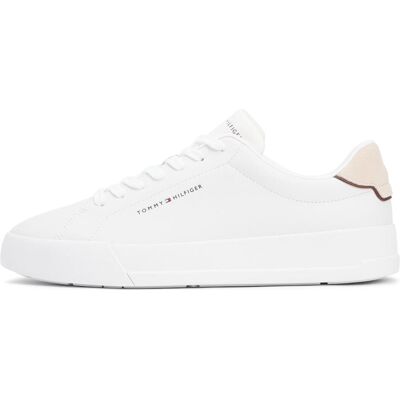 Tommy Hilfiger Herren, Sneakers, Th Court Lth Detail Ess, Weiss, Beige, (44) Tommy Hilfiger Herren, Sneakers, Th Court Lth Detail Ess, Weiss, Beige, (44)