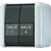 JUNG Doppeltaster 835NAW m.Schr, 250 V, Schalter + Taster, Grau