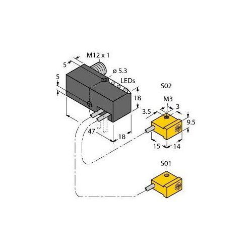 Turck NI2Q95AP6015FS44X3S3, Stromkabel