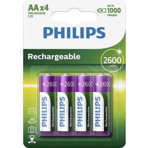 Philips Rechargeable (4 Stk., AA / LR6 / LR06 / Mignon / R6 / R14505, 2600 mAh), Batterien + Akkus Philips Rechargeable (4 Stk., AA / LR6 / LR06 / Mignon / R6 / R14505, 2600 mAh), Batterien + Akkus