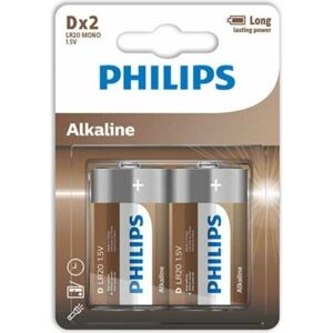 Philips ALKALINE PILA D LR20 BLISTER*2 (2 Stk., D / LR20 / Mono / R20), Batterien + Akkus Philips ALKALINE PILA D LR20 BLISTER*2 (2 Stk., D / LR20 / Mono / R20), Batterien + Akkus