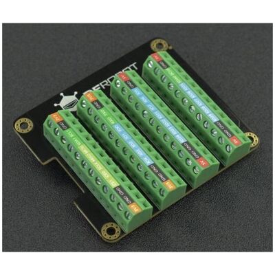 DFRobot Raspberry Pi 4B GPIO Terminal Block HAT, 28 GPIO, 4x 3.3V, 4x 5V, 12x GND, 32 LEDs, Entwicklungsboard + Kit DFRobot Raspberry Pi 4B GPIO Terminal Block HAT, 28 GPIO, 4x 3.3V, 4x 5V, 12x GND, 32 LEDs, Entwicklungsboard + Kit