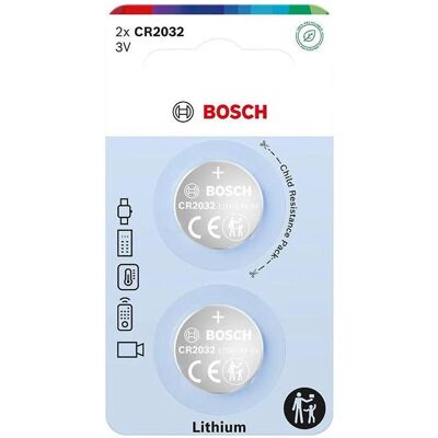 Bosch BATTERIE 2 STÜCK CR2032 LITHIUM CR2032B2/00 (2 Stk., CR2032), Batterien + Akkus Bosch BATTERIE 2 STÜCK CR2032 LITHIUM CR2032B2/00 (2 Stk., CR2032), Batterien + Akkus