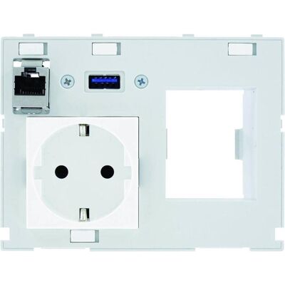Murr Elektronik Inserto combinato a 2 ingressi Germania 1xRJ45+USB-a+ foratura per interruttore, Serverschrank Zubehör Murr Elektronik Inserto combinato a 2 ingressi Germania 1xRJ45+USB-a+ foratura per interruttore, Serverschrank Zubehör