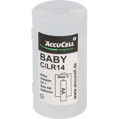 AccuCell Universal Baby C Adapter für je 1x Mignon/AA auf Grösse Baby, C, LR14, FR14 (1 Stk., AA, C), Batterien + Akkus AccuCell Universal Baby C Adapter für je 1x Mignon/AA auf Grösse Baby, C, LR14, FR14 (1 Stk., AA, C), Batterien + Akkus
