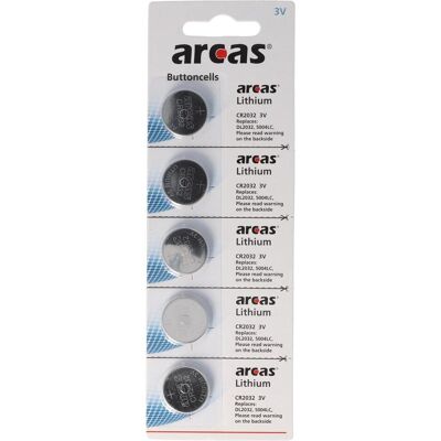 Arcas 5 Stück Batterie CR2032 (5 Stk., CR2032, 210 mAh), Batterien + Akkus Arcas 5 Stück Batterie CR2032 (5 Stk., CR2032, 210 mAh), Batterien + Akkus