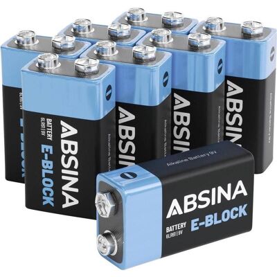 Absina 9 V Block-Batterie Alkali-Mangan 580 mAh 9 V 8 St. (8 Stk., 9V Block, 580 mAh), Batterien + Akkus Absina 9 V Block-Batterie Alkali-Mangan 580 mAh 9 V 8 St. (8 Stk., 9V Block, 580 mAh), Batterien + Akkus