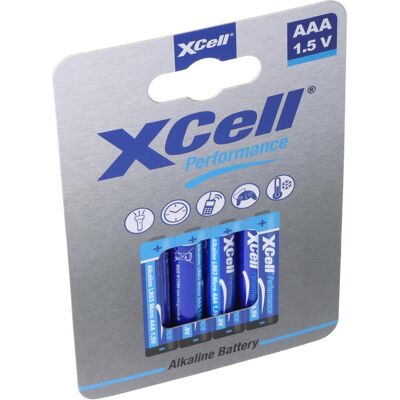 XCell Batterie Alkaline Micro, AAA, LR03, umweltfreundliche Verpackung, 1.5V, 4er Blister (4 Stk., AAA), Batterien + Akkus XCell Batterie Alkaline Micro, AAA, LR03, umweltfreundliche Verpackung, 1.5V, 4er Blister (4 Stk., AAA), Batterien + Akkus