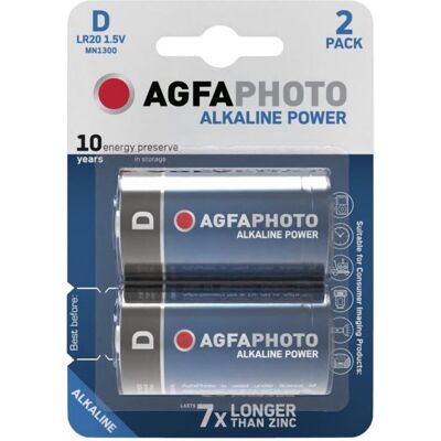 Agfaphoto Power alkaline battery 1.5V, LR20/D, blister 2pcs (2 Stk., D, D), Batterien + Akkus Agfaphoto Power alkaline battery 1.5V, LR20/D, blister 2pcs (2 Stk., D, D), Batterien + Akkus