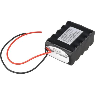 AccuCell Notleuchtenakku NiMH 12V 1800mAh F2x5 Mignon AA mit 200mm Kabel einseitig (Akku), Akku Ladegerät AccuCell Notleuchtenakku NiMH 12V 1800mAh F2x5 Mignon AA mit 200mm Kabel einseitig (Akku), Akku Ladegerät