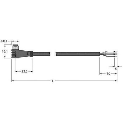 Turck Aktuator- und Sensorleitung PUR Anschlussleitung PKW4S-10/TXL (10 m), Stromkabel, Schwarz Turck Aktuator- und Sensorleitung PUR Anschlussleitung PKW4S-10/TXL (10 m), Stromkabel, Schwarz
