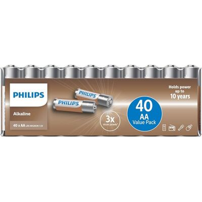 Philips LR6A40F Alkaliska AA-Batterien - 40er Pack Philips LR6A40F Alkaliska AA-Batterien - 40er Pack