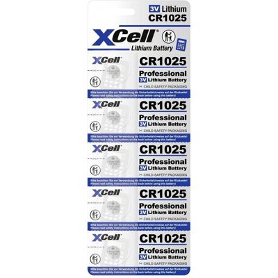 XCELL CR1025 5X - Lithium-Knopfzelle - Kindersicheres Verpackung XCELL CR1025 5X - Lithium-Knopfzelle - Kindersicheres Verpackung