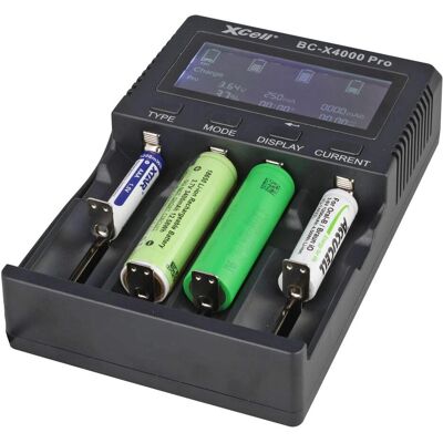 XCell Schnellladegerät LiFePO4, LiIon, NiCd, NiMH 10440, 14500, 16340, 16650, 1 (1 Stk., 10440, 14500, 16340, 16650, 17500, 18350, 18490, 18500, 18650, 20650, 20700, 21700, 22650, 26500, 26650, 32650, AA, AAA, Sub-C), Akku Ladegerät XCell Schnellladegerät LiFePO4, LiIon, NiCd, NiMH 10440, 14500, 16340, 16650, 1 (1 Stk., 10440, 14500, 16340, 16650, 17500, 18350, 18490, 18500, 18650, 20650, 20700, 21700, 22650, 26500, 26650, 32650, AA, AAA, Sub-C), Akku Ladegerät