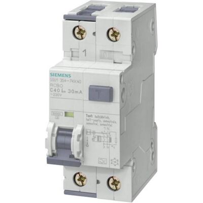 Siemens 5SU1354-6LB13 10kA 1P+N Typ A G 30mA B-Char 13A FI/LS-Schalter, Relais Siemens 5SU1354-6LB13 10kA 1P+N Typ A G 30mA B-Char 13A FI/LS-Schalter, Relais
