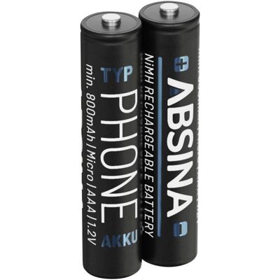Absina Micro (AAA)-Akku NiMH 1.2 V 2 St. (2 Stk., AAA), Batterien + Akkus Absina Micro (AAA)-Akku NiMH 1.2 V 2 St. (2 Stk., AAA), Batterien + Akkus