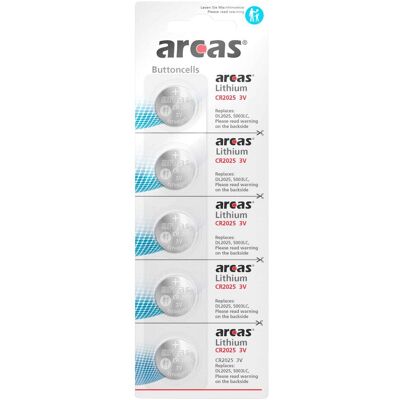 Arcas Batterie CR2025, 5er-Sparset (5 Stk., CR2025, 150 mAh), Batterien + Akkus Arcas Batterie CR2025, 5er-Sparset (5 Stk., CR2025, 150 mAh), Batterien + Akkus