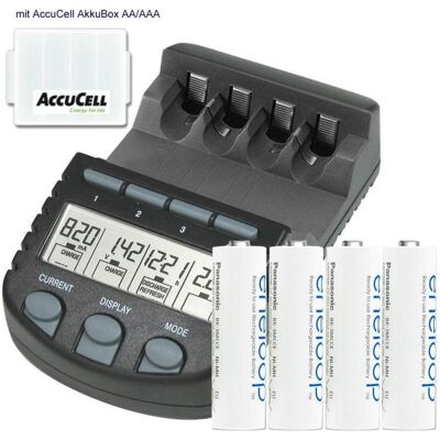 Panasonic Eneloop BK-3MCC Mignon AA Tray 4 Stück & LCD-Ladegerät BC 700 - Batterien Panasonic Eneloop BK-3MCC Mignon AA Tray 4 Stück & LCD-Ladegerät BC 700 - Batterien