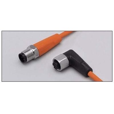 ifm EVT054 Verbindungskabel - 1m, Orange, M12, vergoldet, gerade & abgewinkelt ifm EVT054 Verbindungskabel - 1m, Orange, M12, vergoldet, gerade & abgewinkelt