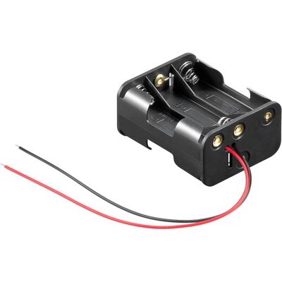 Goobay 6x AA Mignon Batteriehalter, Batterie Zubehör, Schwarz Goobay 6x AA Mignon Batteriehalter, Batterie Zubehör, Schwarz