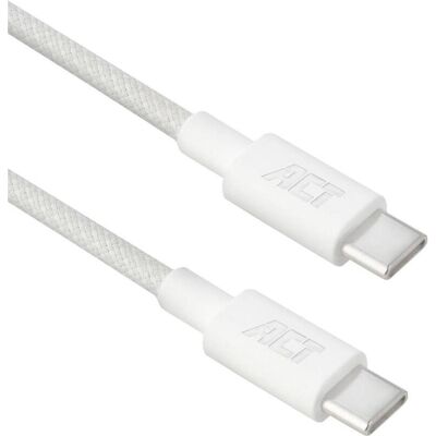 ACT USB 2.0 240W charging/data cable USB-C to USB-C, white, 2 meters (2 m, USB 2.0, 240 W), USB Kabel ACT USB 2.0 240W charging/data cable USB-C to USB-C, white, 2 meters (2 m, USB 2.0, 240 W), USB Kabel