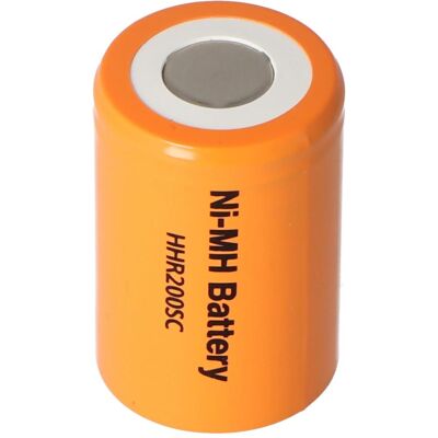 Panasonic 4/5 SUB-C HHR200SC NiMH Akku Flattop Abmessungen 22,2x34mm (1 Stk., C, 2000 mAh), Batterien + Akkus Panasonic 4/5 SUB-C HHR200SC NiMH Akku Flattop Abmessungen 22,2x34mm (1 Stk., C, 2000 mAh), Batterien + Akkus
