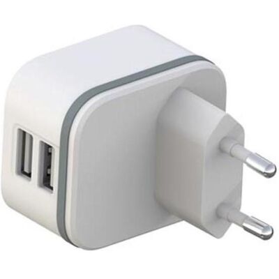 HQ Power USB-Ladegerät - 2 USB-Anschlüsse - 24W - Weiß HQ Power USB-Ladegerät - 2 USB-Anschlüsse - 24W - Weiß