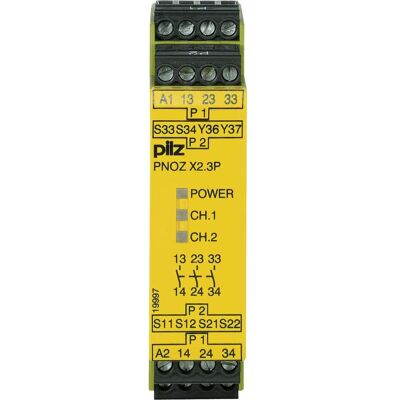 Pilz PNOZ X2.3P - Sicherheitsrelais - 24VAC/DC, 3 Kontakt-Ausgänge - Not-Aus-Schaltgerät Pilz PNOZ X2.3P - Sicherheitsrelais - 24VAC/DC, 3 Kontakt-Ausgänge - Not-Aus-Schaltgerät