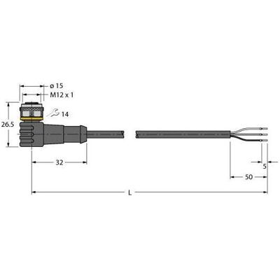 Turck Aktuator- und Sensorleitung/PUR Anschlussleitung WKC4T-P7X2-3/TXO3700 (3 m), Stromkabel, Orange Turck Aktuator- und Sensorleitung/PUR Anschlussleitung WKC4T-P7X2-3/TXO3700 (3 m), Stromkabel, Orange