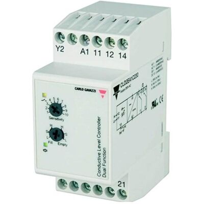 Carlo Gavazzi Niveauforstaerkerrelae 2 niveauer 24VAC/DC DIN-skinne 2 x 8A relae B: 36mm, Relais Carlo Gavazzi Niveauforstaerkerrelae 2 niveauer 24VAC/DC DIN-skinne 2 x 8A relae B: 36mm, Relais