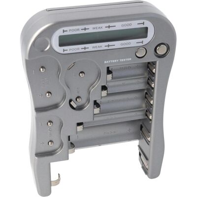 Goobay Universal Akku- und Batterie Tester mit LCD-Display, Batterie Zubehör, Grau Goobay Universal Akku- und Batterie Tester mit LCD-Display, Batterie Zubehör, Grau