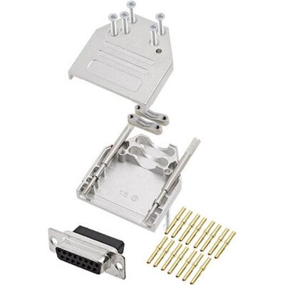 Encitech 6355-0079-12 D-Sub Stecker-Set - 15 Kontakte, Silber Encitech 6355-0079-12 D-Sub Stecker-Set - 15 Kontakte, Silber