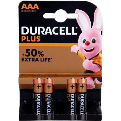 Duracell Batterie Micro LR03 AAA MN2400 PLUS, 4 St (4 Stk., AAA), Batterien + Akkus Duracell Batterie Micro LR03 AAA MN2400 PLUS, 4 St (4 Stk., AAA), Batterien + Akkus
