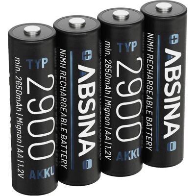 Absina Mignon (AA)-Akku NiMH 1.2 V 4 St. (4 Stk., AA), Akku Ladegerät Absina Mignon (AA)-Akku NiMH 1.2 V 4 St. (4 Stk., AA), Akku Ladegerät