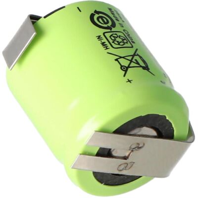 AccuCell Akku für Sanyo N-110AA Akku NiMH 1/3 AA Mignon mit Lötfahne Z-Form (1 Stk., AA), Akku Ladegerät AccuCell Akku für Sanyo N-110AA Akku NiMH 1/3 AA Mignon mit Lötfahne Z-Form (1 Stk., AA), Akku Ladegerät