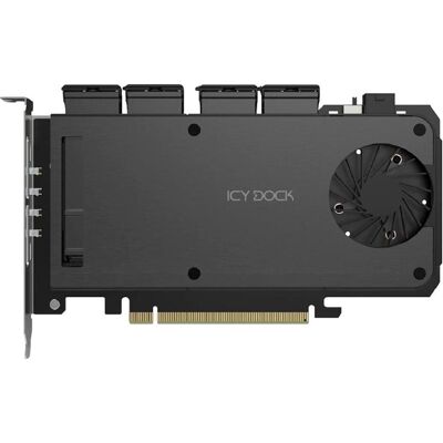 Icydock ICY DOCK Mobile Rack Adapter Card 4-Bay M.2 NVMe SSD zu PCIe 5.0 x 16, SSD + Festplatte Zubehör Icydock ICY DOCK Mobile Rack Adapter Card 4-Bay M.2 NVMe SSD zu PCIe 5.0 x 16, SSD + Festplatte Zubehör