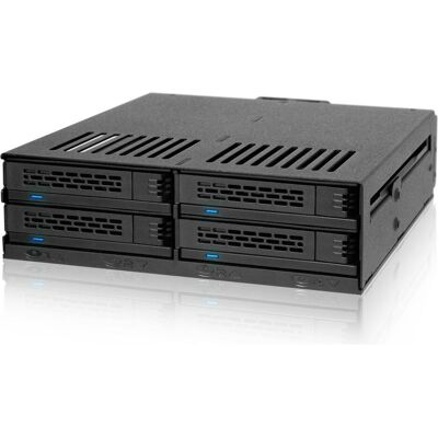 Icy Dock 4x 2.5 Sata/SAS in 1x5 25 bay mobile rack screwless trays bl, SSD + Festplatte Zubehör Icy Dock 4x 2.5 Sata/SAS in 1x5 25 bay mobile rack screwless trays bl, SSD + Festplatte Zubehör