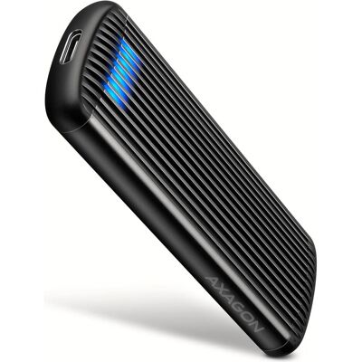 Axagon EEM2-SC, USB-C 10Gbps external box for M.2 NVMe SSD, screwless, ribbed aluminum (M.2), Festplattengehäuse, Schwarz, Grau Axagon EEM2-SC, USB-C 10Gbps external box for M.2 NVMe SSD, screwless, ribbed aluminum (M.2), Festplattengehäuse, Schwarz, Grau