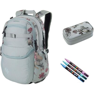 NITRO Future Hero Rucksack - Casual, grün (dead flower) - 38x51x23cm NITRO Future Hero Rucksack - Casual, grün (dead flower) - 38x51x23cm