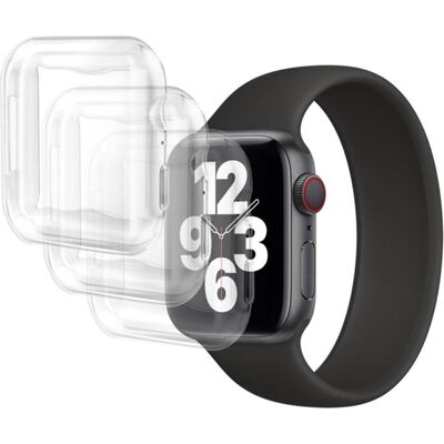 EKO 3er-Pack Apple Watch 41mm Vollständiger Schutz aus TPU, Smartwatch Zubehör, Transparent EKO 3er-Pack Apple Watch 41mm Vollständiger Schutz aus TPU, Smartwatch Zubehör, Transparent