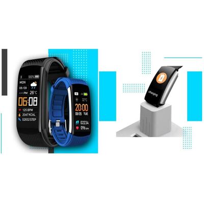Giewont Schwarze + Blaue Smartwatch - Gesundheits- & Fitness-Tracker Giewont Schwarze + Blaue Smartwatch - Gesundheits- & Fitness-Tracker