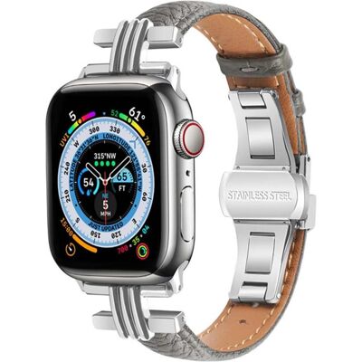 EKO Uhrenarmband Leder - Grau - 38/40/41mm - Apple Watch Armband EKO Uhrenarmband Leder - Grau - 38/40/41mm - Apple Watch Armband