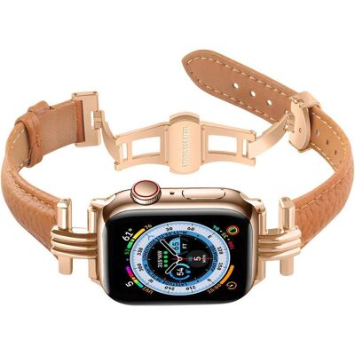EKO Uhrenarmband Leder mit Faltschliesse Braun (22 mm, Kunstleder), Uhrenarmband, Braun EKO Uhrenarmband Leder mit Faltschliesse Braun (22 mm, Kunstleder), Uhrenarmband, Braun