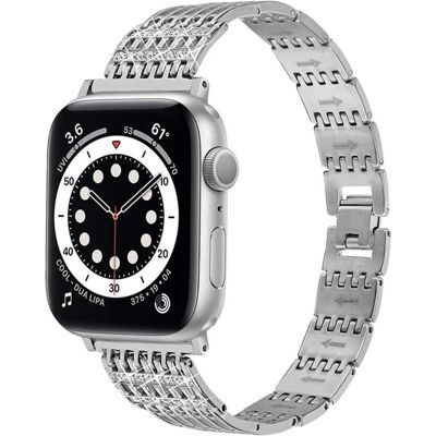 EKO Uhrenarmband Edelstahl Strass Silber (20 mm, Edelstahl), Uhrenarmband, Silber, Grau EKO Uhrenarmband Edelstahl Strass Silber (20 mm, Edelstahl), Uhrenarmband, Silber, Grau